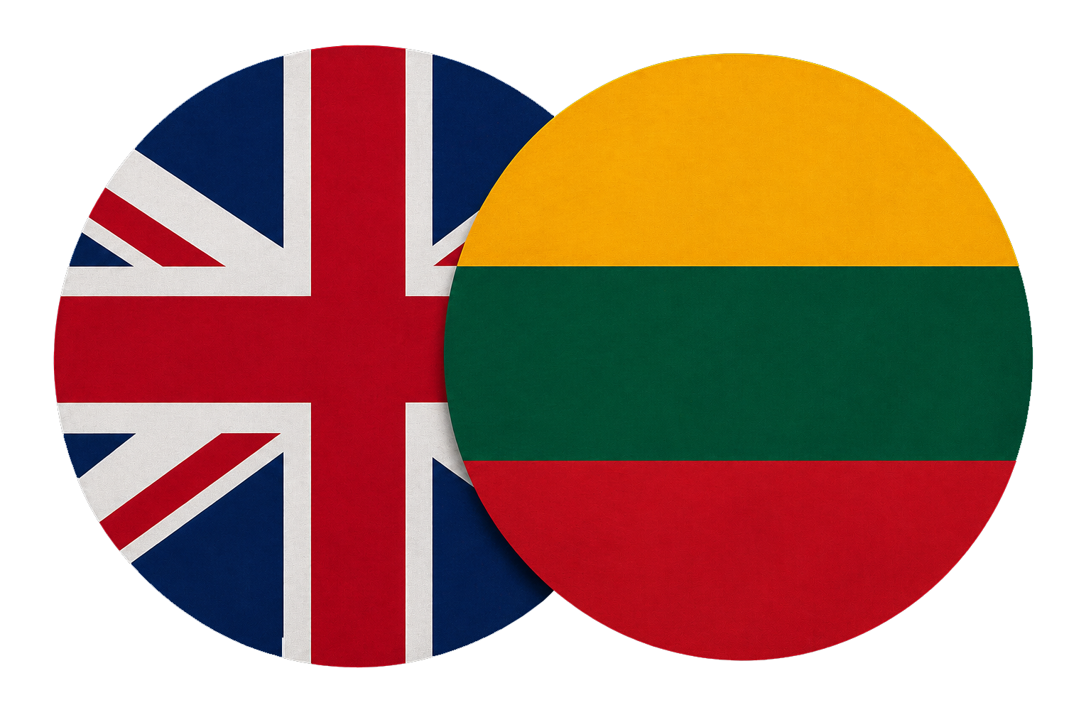Image showing the flags of the United Kingdom and Lithuania, representing the co-founders of the company.