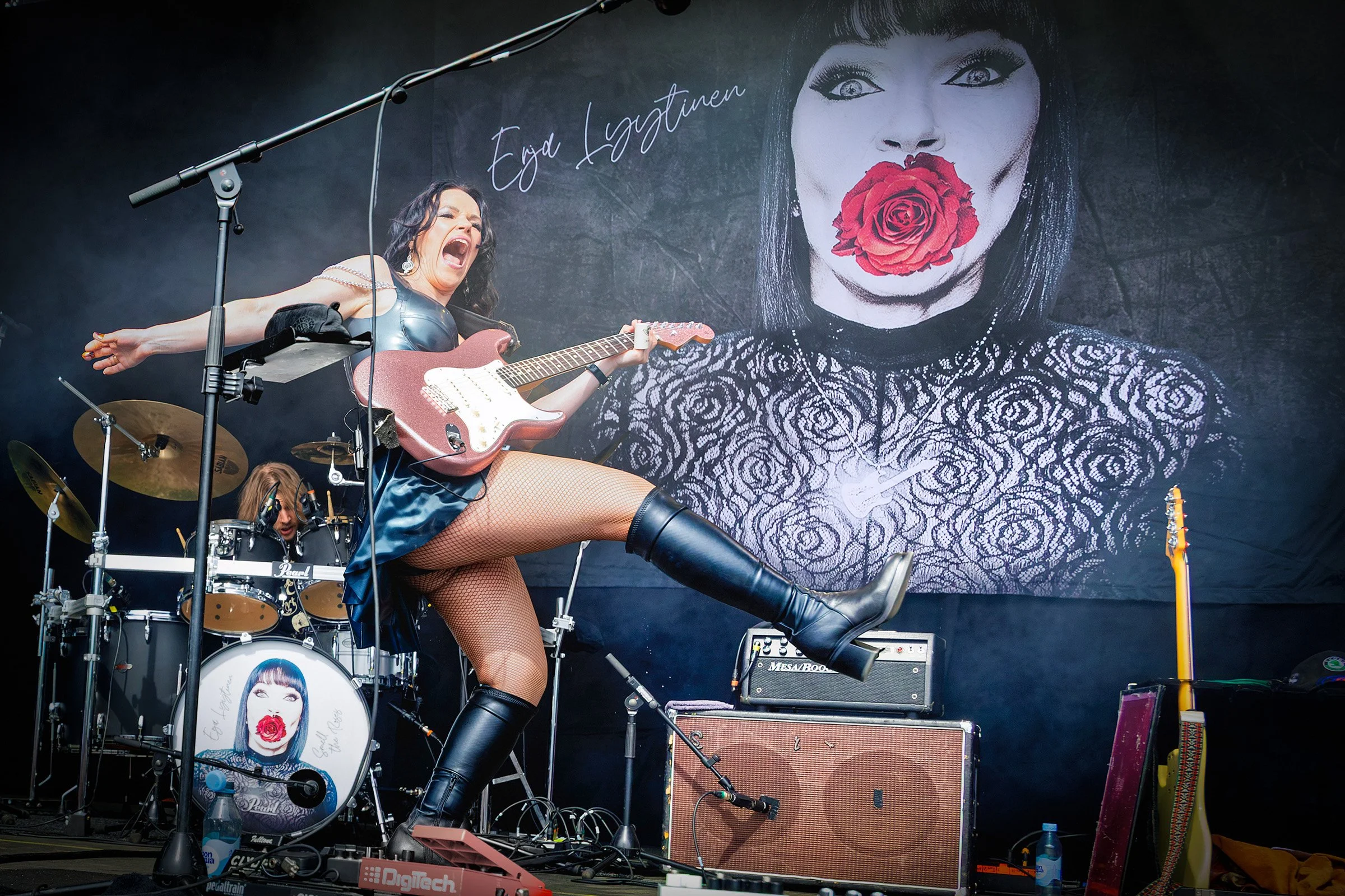 Erja Lyytinen, the Queen of Slide Guitar, performing at Puistoblues Festival 2026 in Finland