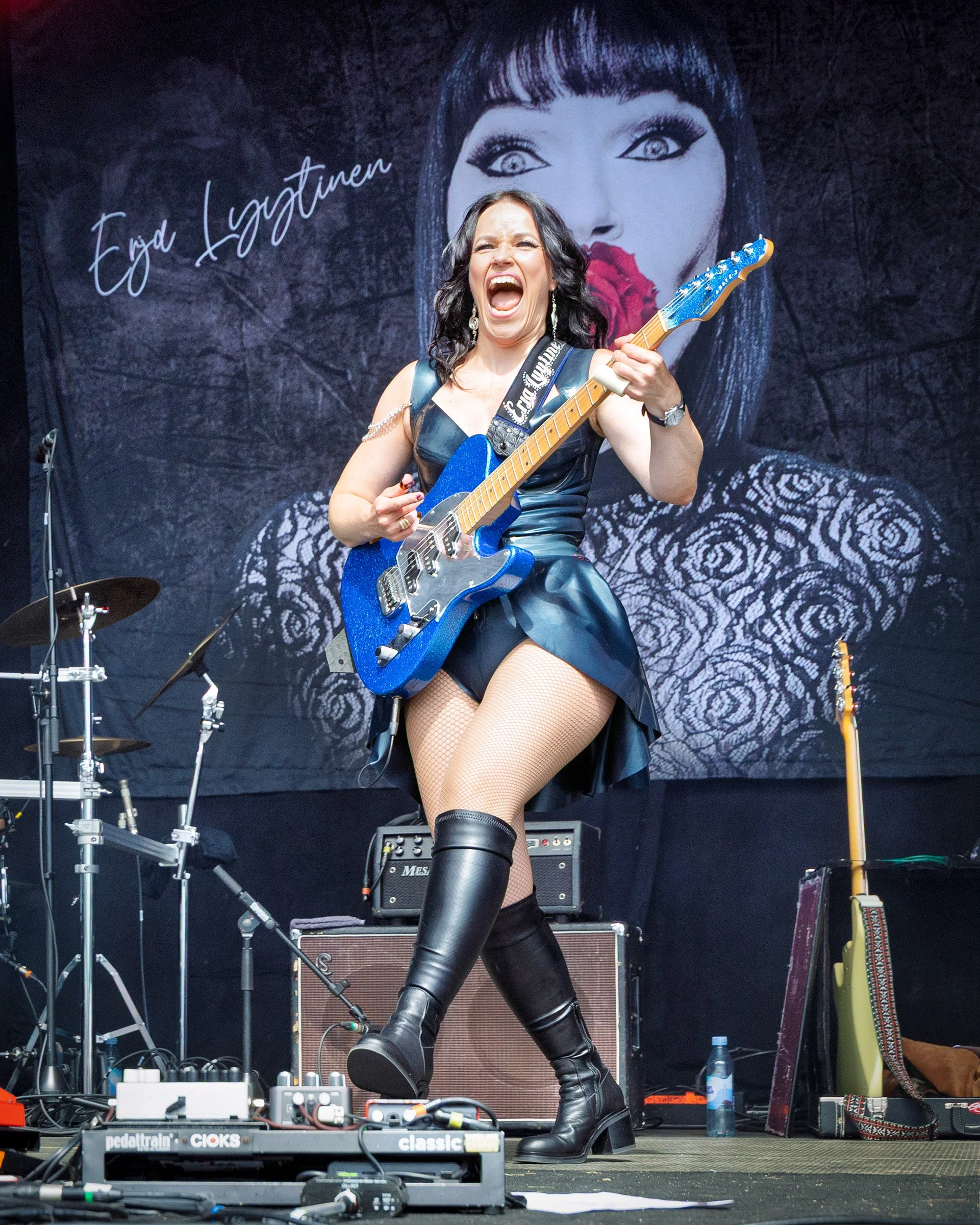 Erja Lyytinen performing live at Puistoblues Festival in Finland, 2026.