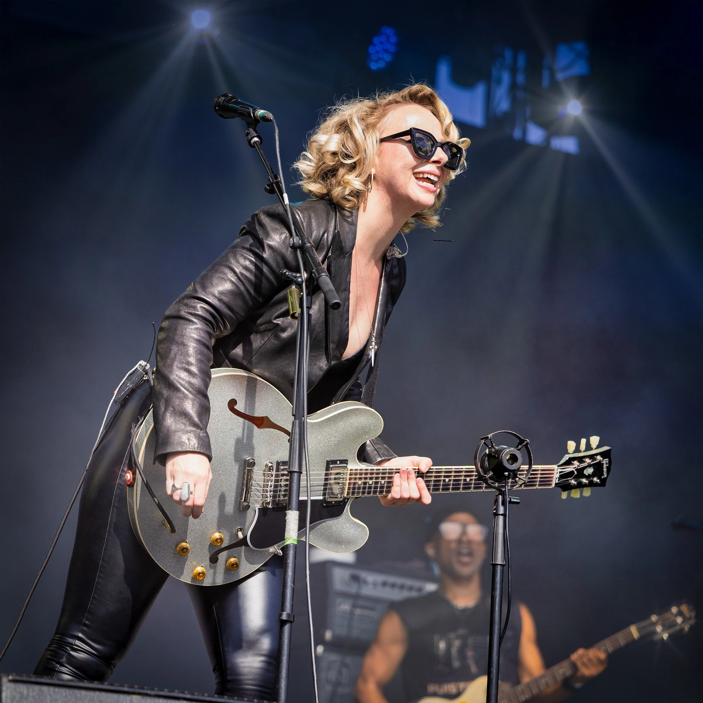 Samantha Fish performing live on guitar at Puistoblues Festival in Järvenpää, Finland, 2026