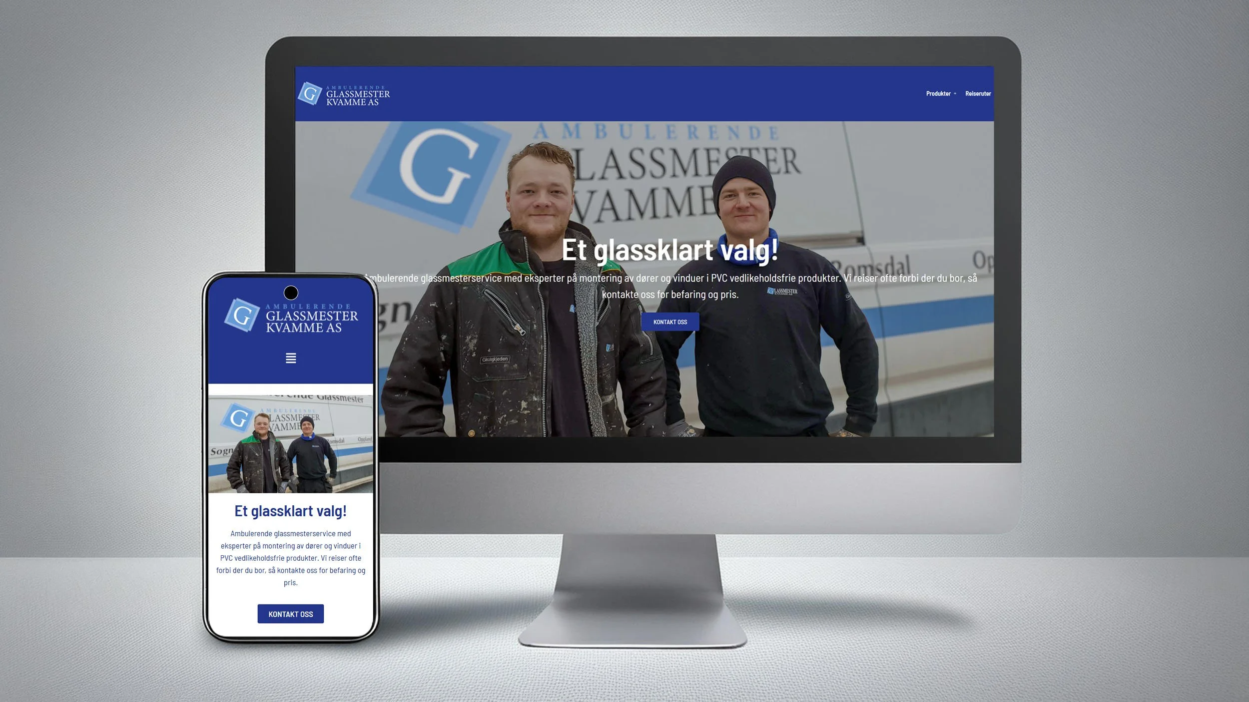 Nettside og nasjonal annonsering for Ambulerende Glassmester Kvamme