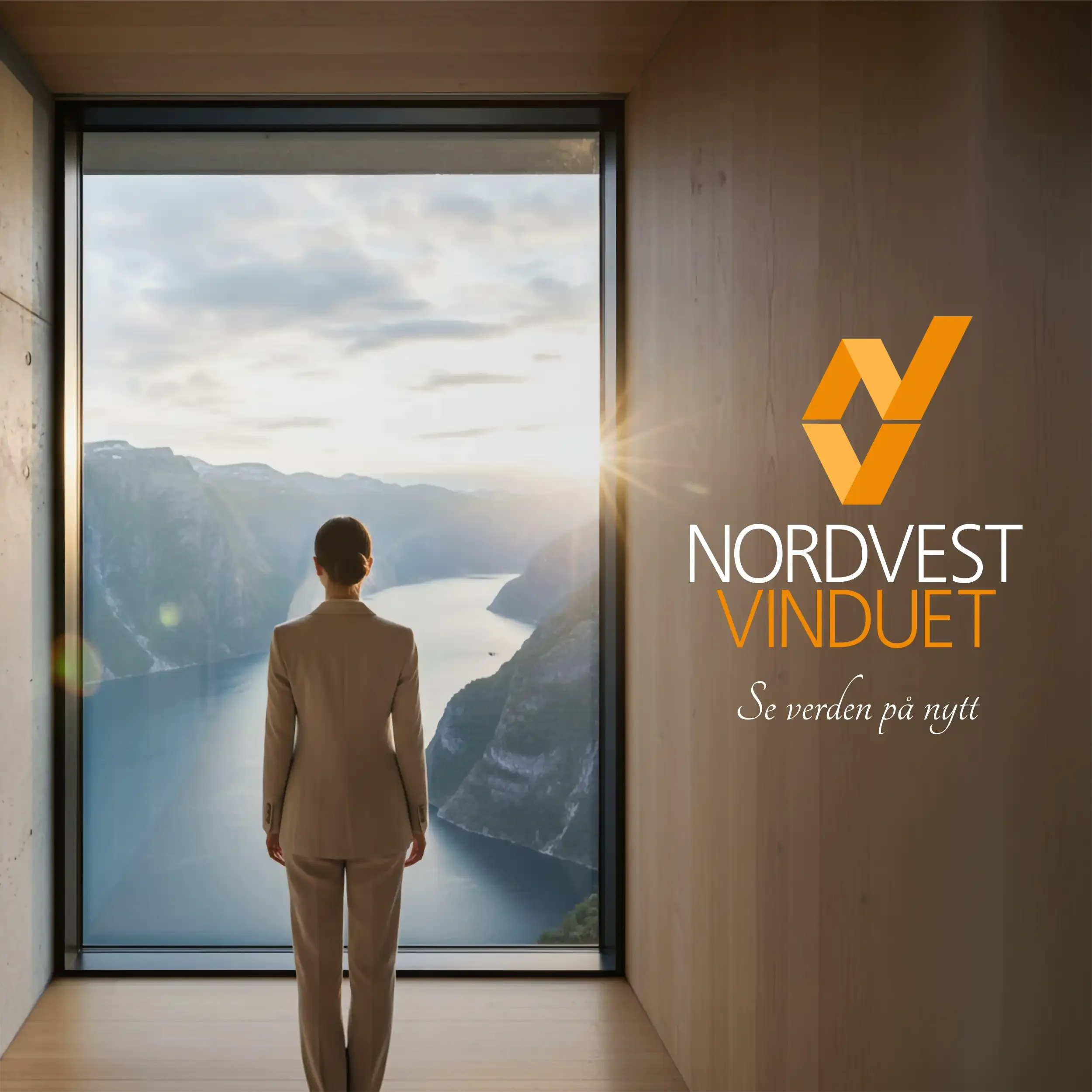 Logo, slagord og profil for Nordvestvinduet AS