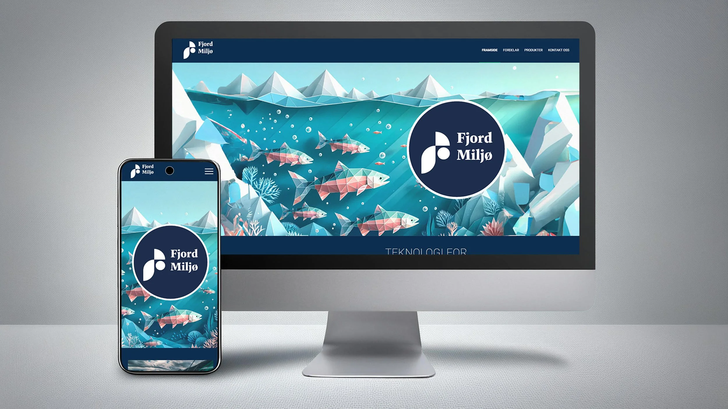 Nettside og grafisk design for Fjord Miljø AS