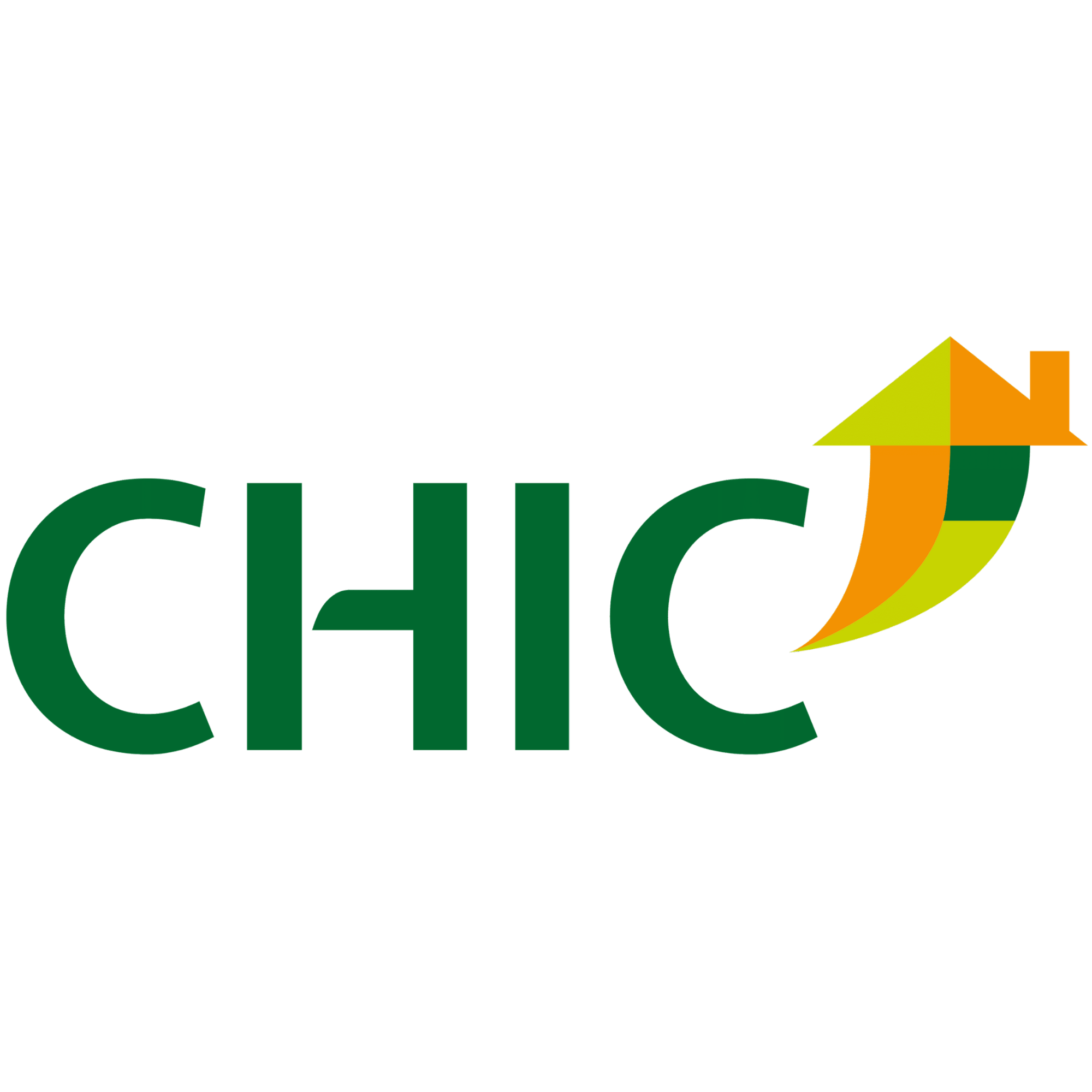 Colorful logo with the word 'Chic' in green, with a stylized orange, yellow, and green arrow pointing upwards.