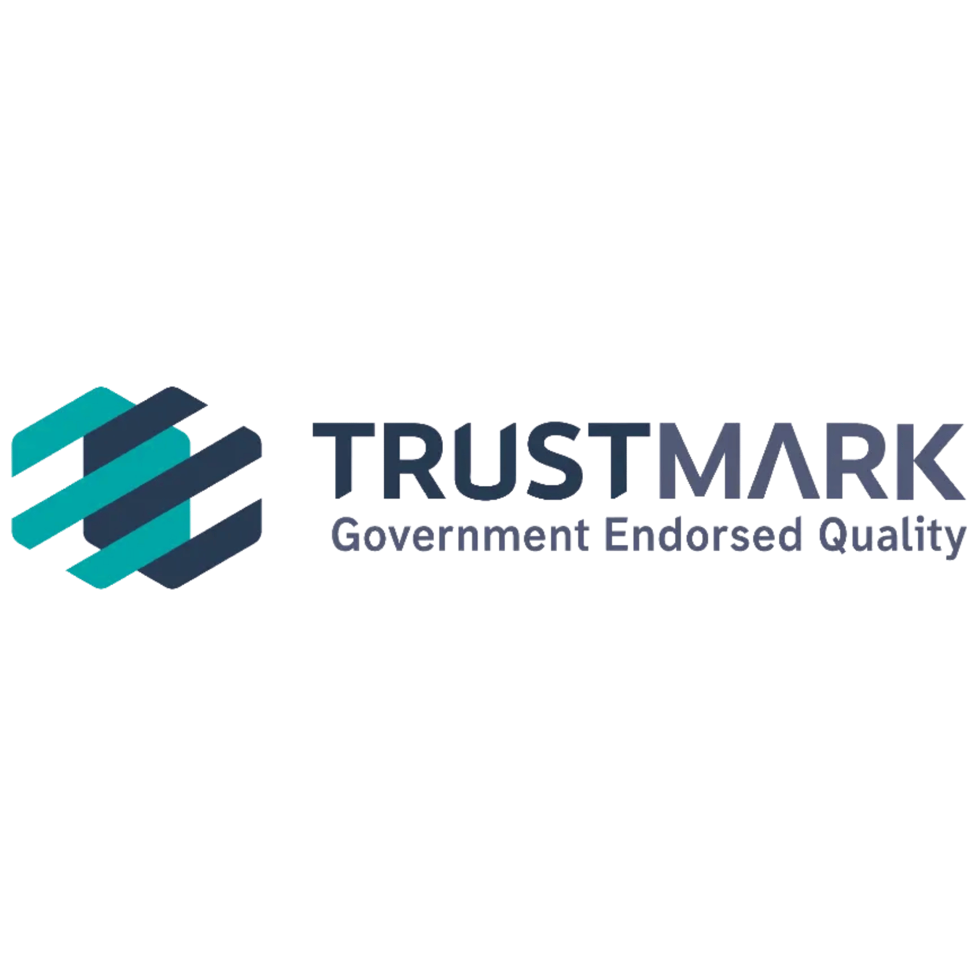 Trustmark logo with a blue and teal diamond shape, and the text 'Trustmark' with a tagline 'Government Endorsed Quality'.