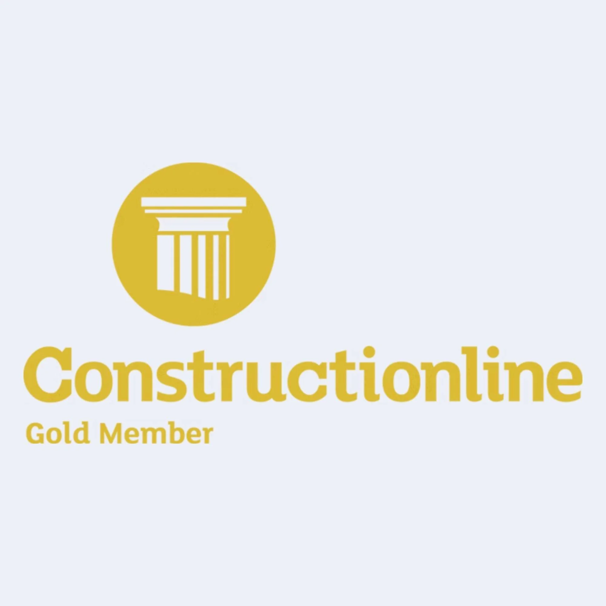 Construction Online Logo in gold text.