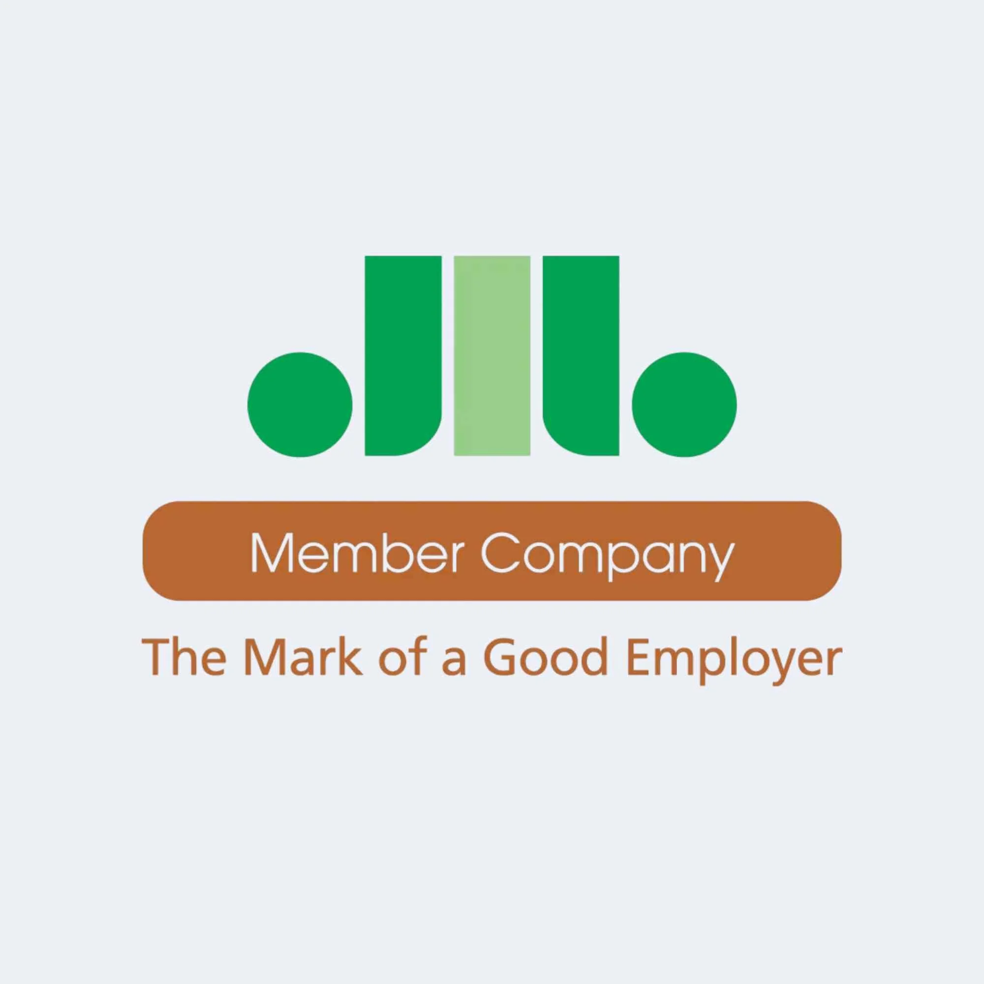 Logo of the Member Company, featuring green circles and bars with the text: 'Member Company, The Mark of a Good Employer'.