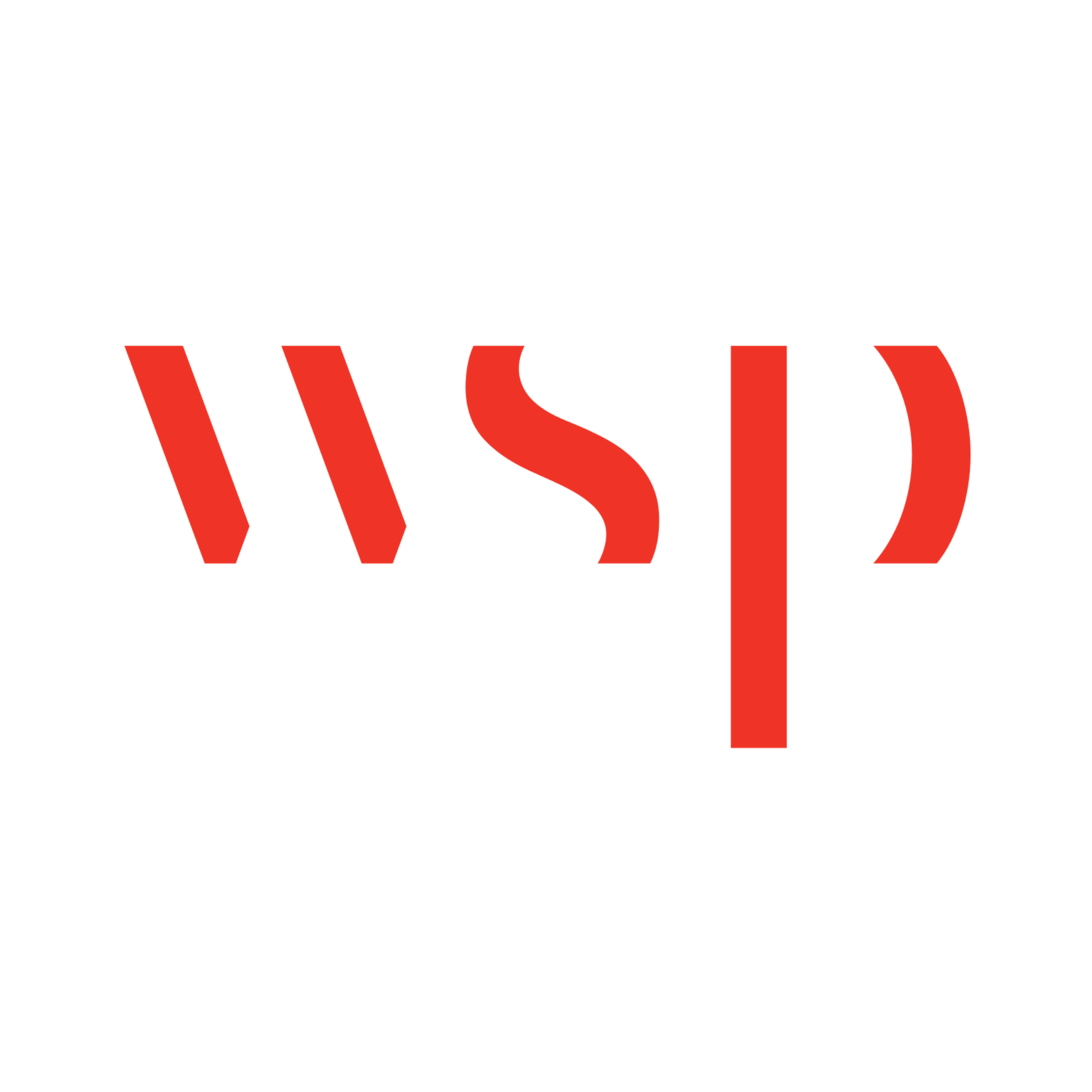 Partial view of the logo 'WSP' in red letters on a white background.
