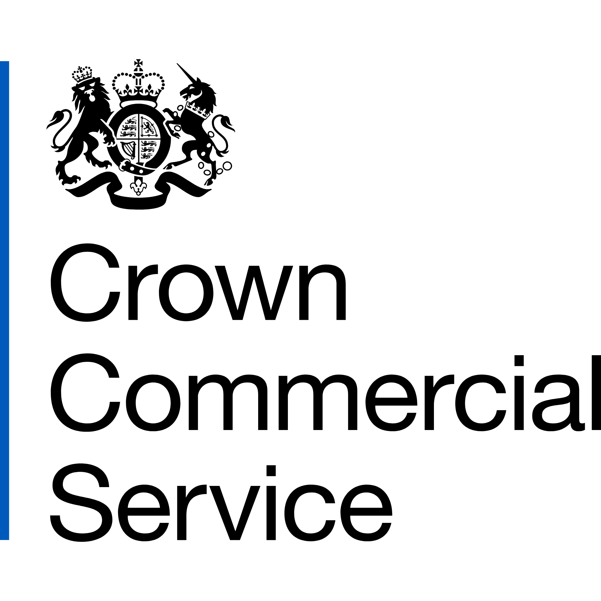 Logo of a service company featuring a crest with a lion and unicorn, crowns, and a shield, with the words 'Crown' and 'Service' in large black text.