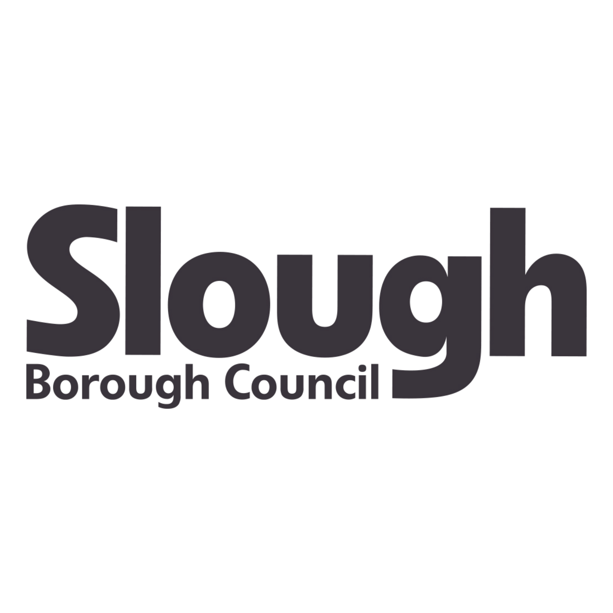 The logo for Slough Borough Council in dark grey text and a white background.