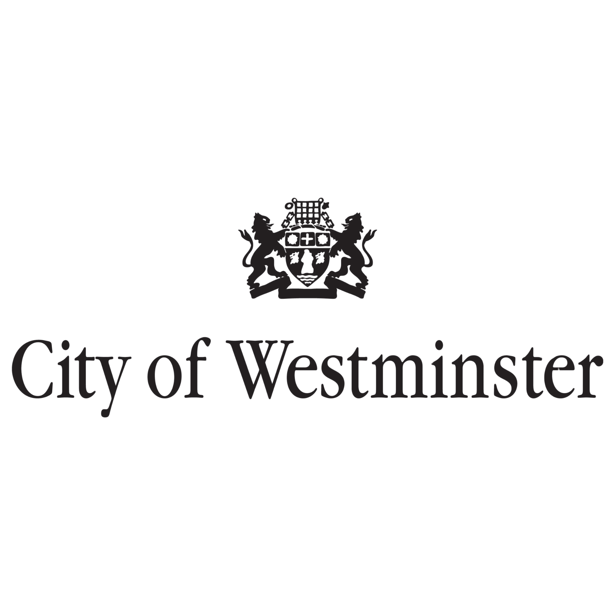 The official logo of the City of Westminster with a crest featuring a lion and unicorn, and the text "City of Westminster" below.