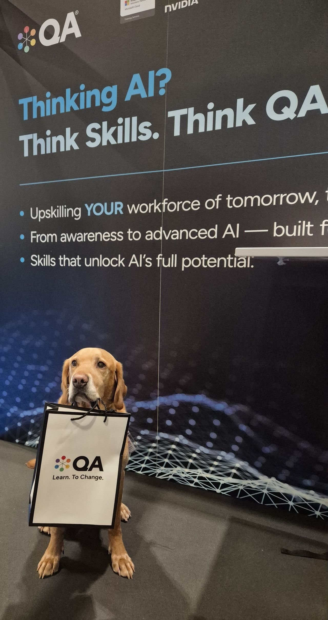 Super Star dog meets Super Hero – well it was a Tech Show after all!