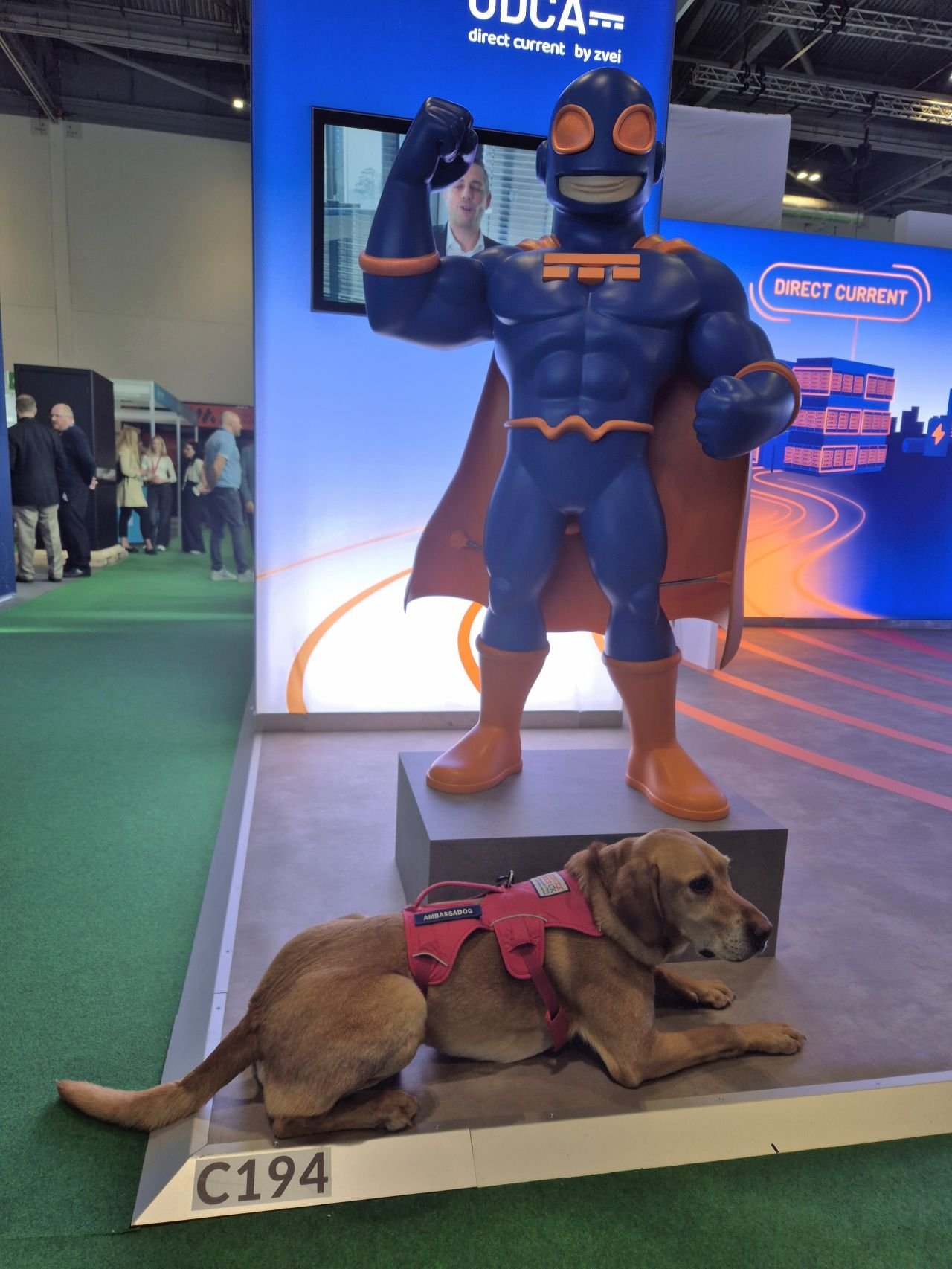 Super Star dog meets Super Hero – well it was a Tech Show after all!