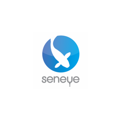 Logo with a blue circle and a white dove inside, and the word 'seneY' underneath.