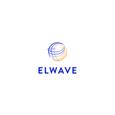 Logo of ELWAVE with a stylized globe and the company name beneath it.