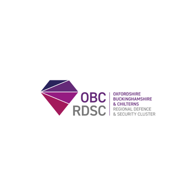 Logo of Oxfordshire Buckinghamshire and Chilterns Regional Defence and Security Cluster, with purple diamond and text