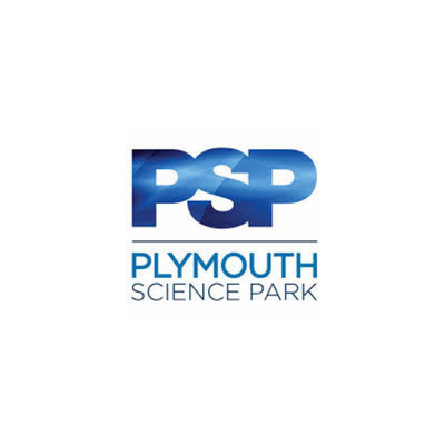 Logo of PSP Plymouth Science Park featuring blue letters and text.