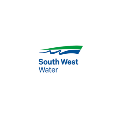 South West Water logo with green and blue waves above the text.