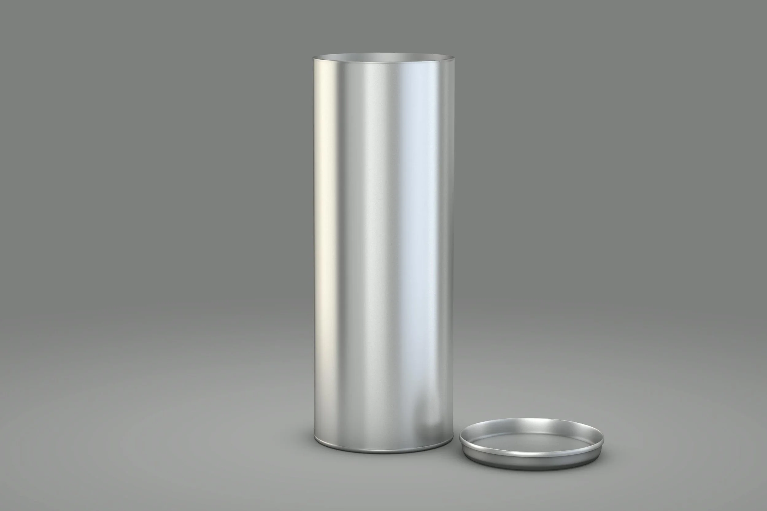 Simple cylindrical product render on a neutral background