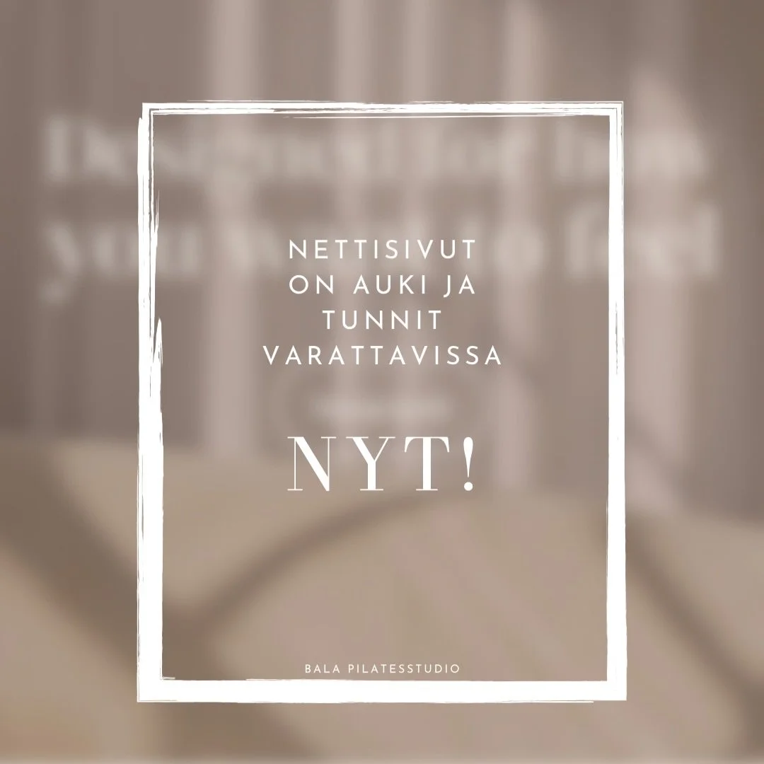 ✨ Balan nettisivut ja tuntikalenteri on nyt auki! ✨

Tunnit ovat nyt varattavissa nettisivujen kautta 🖤
Paikkoja on rajoitetusti, joten varmista oma paikkasi ajoissa!

N&auml;hd&auml;&auml;n studiolla ! 

#pilates #laitepilatesh&auml;meenlinna #refo