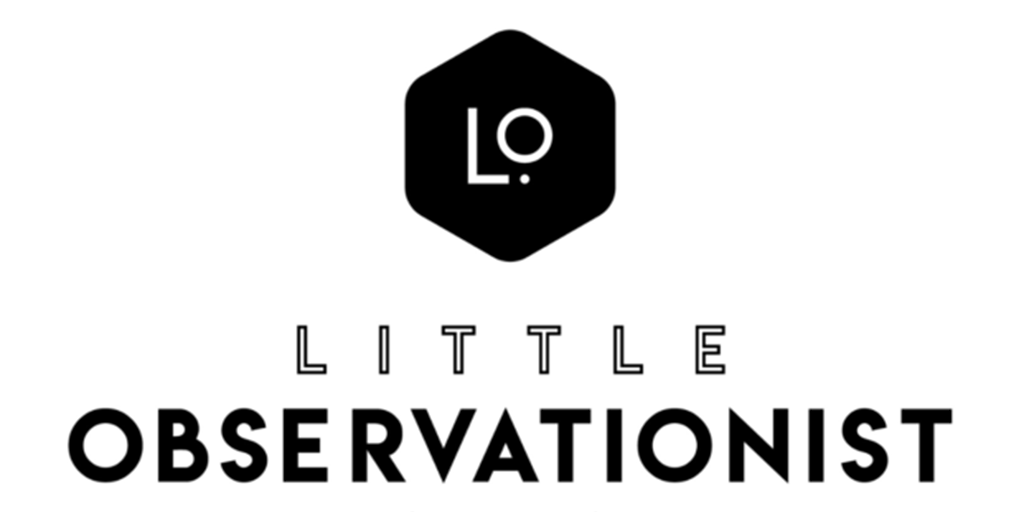 Logo with the text 'Little Observationist' and a black hexagon containing 'LO' at the top.