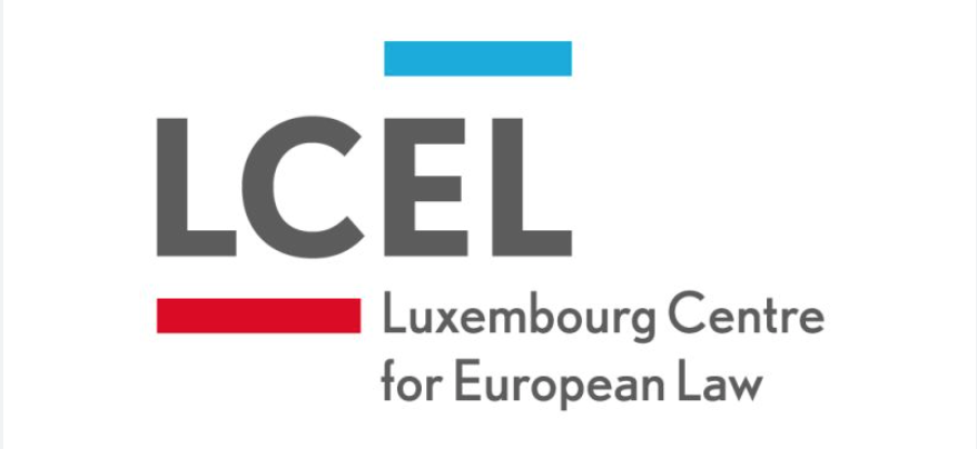 Logo of the Luxembourg Centre for European Law (LCEL) with the text 'Luxembourg Centre for European Law' and colored bars in blue and red.