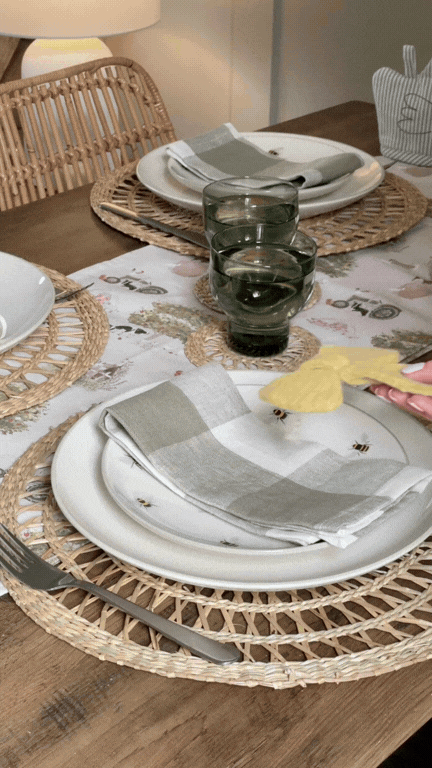 Social media content of a spring table setting for Sophie Allport