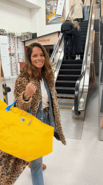 Social media content of Dilly Carter shopping in Ikea