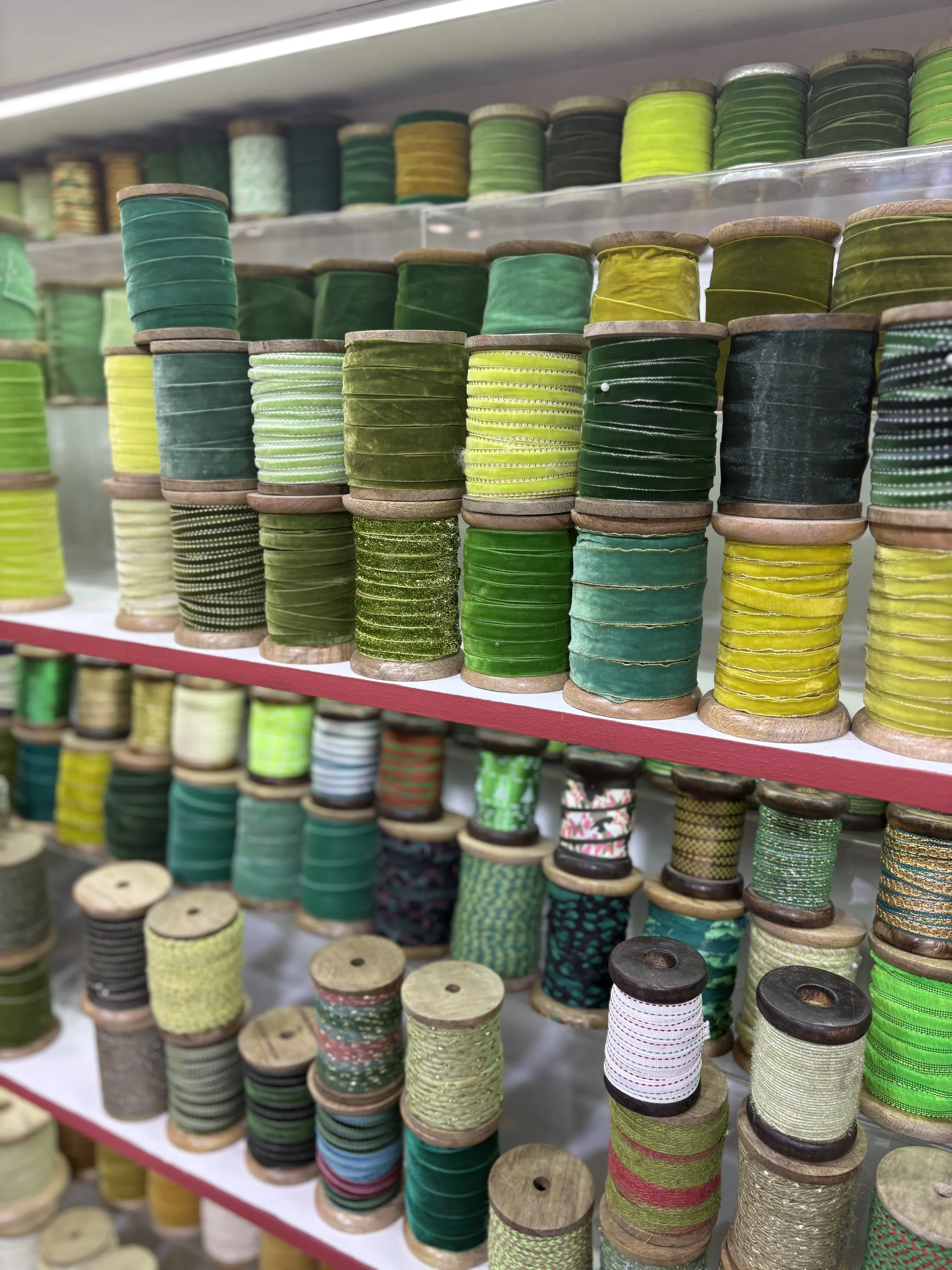 Materials and ribbons for handmade products for small business Vinegar Hill