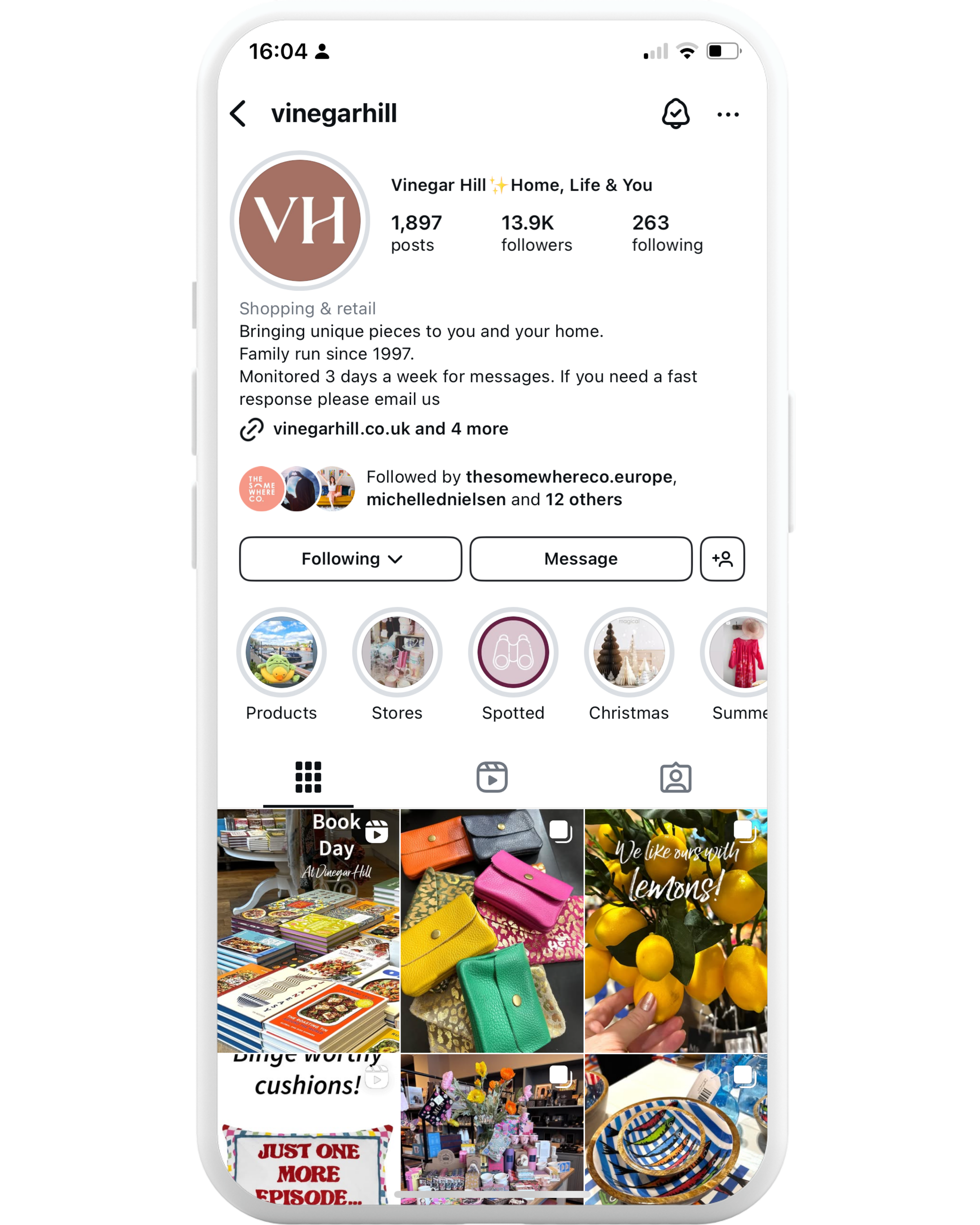 Instagram and social media grid