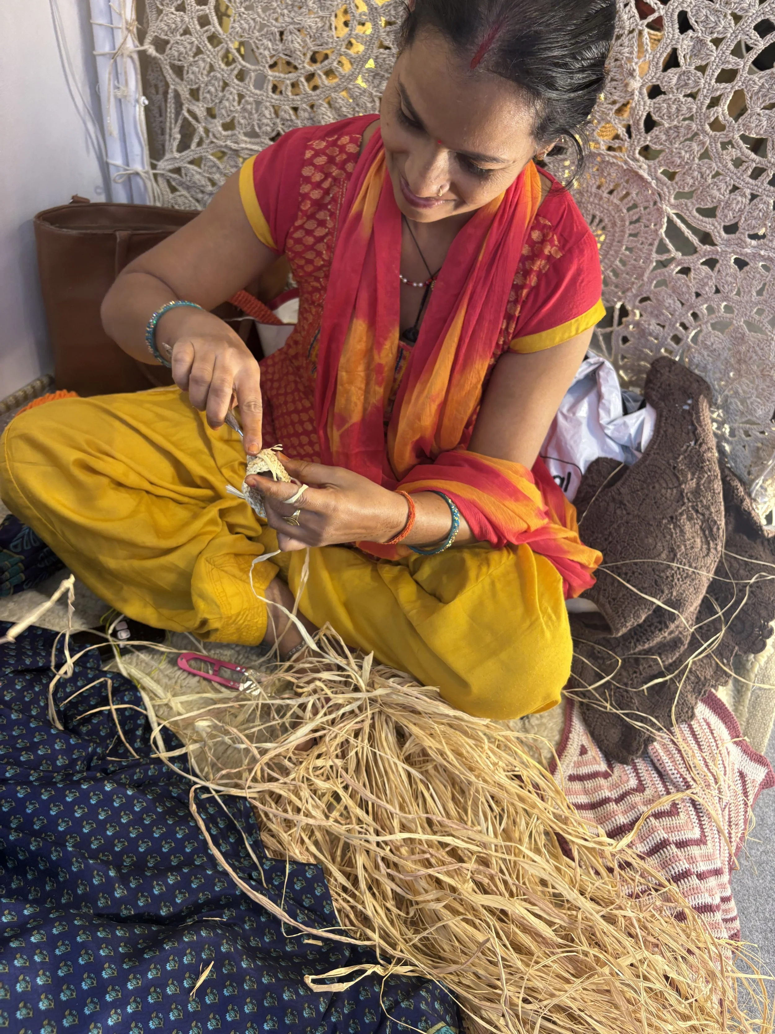 Artisans in India creating handmade products for Vinegar Hill