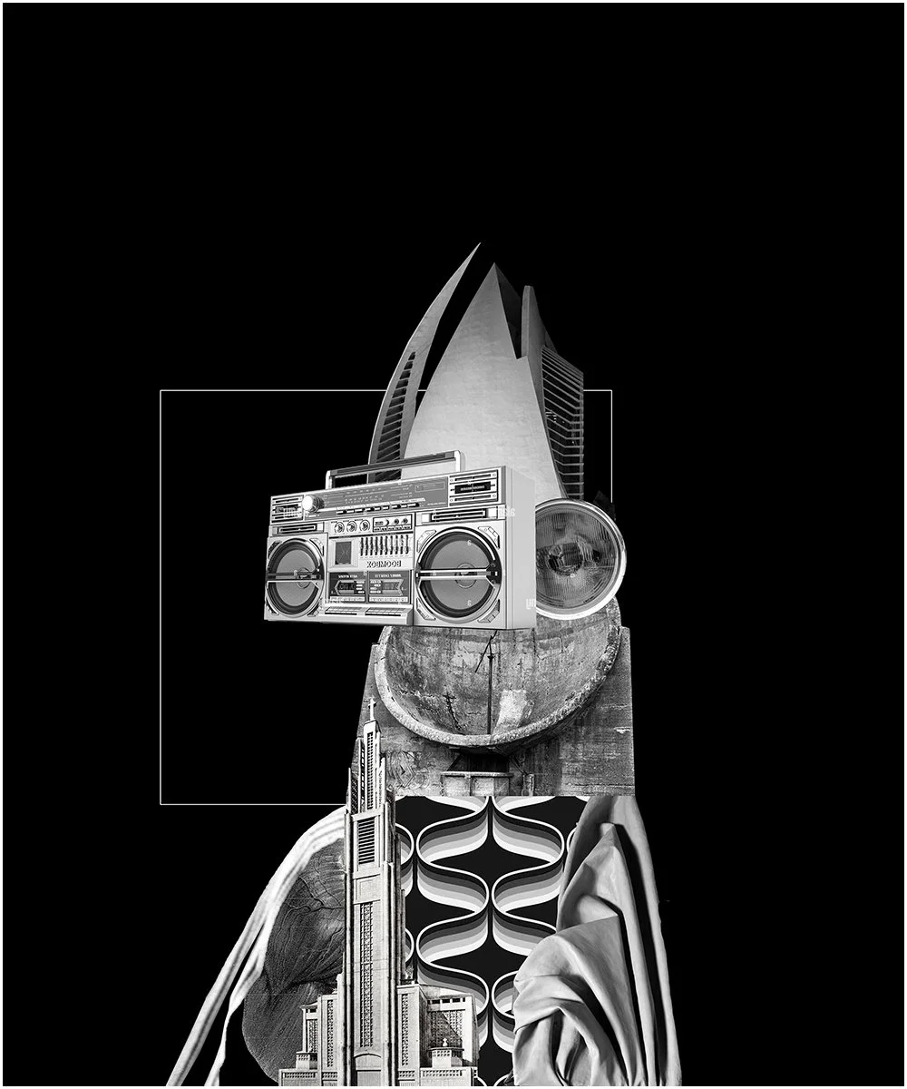 2. BURGIE NILES.  2023.  DIGITAL PHOTO COLLAGE.  50 X 60 CMS.
