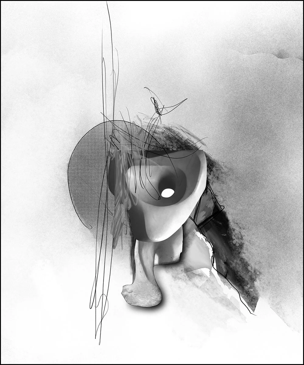 6. STUDY FOR A HEAD.  2026.  DIGITAL PHOTO COLLAGE.  20 X 24 CMS