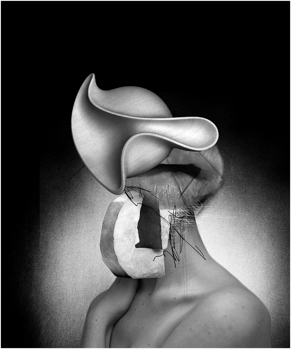 11. STUDY FOR A HEAD.  2026.  DIGITAL PHOTO COLLAGE.  20 X 24 CMS