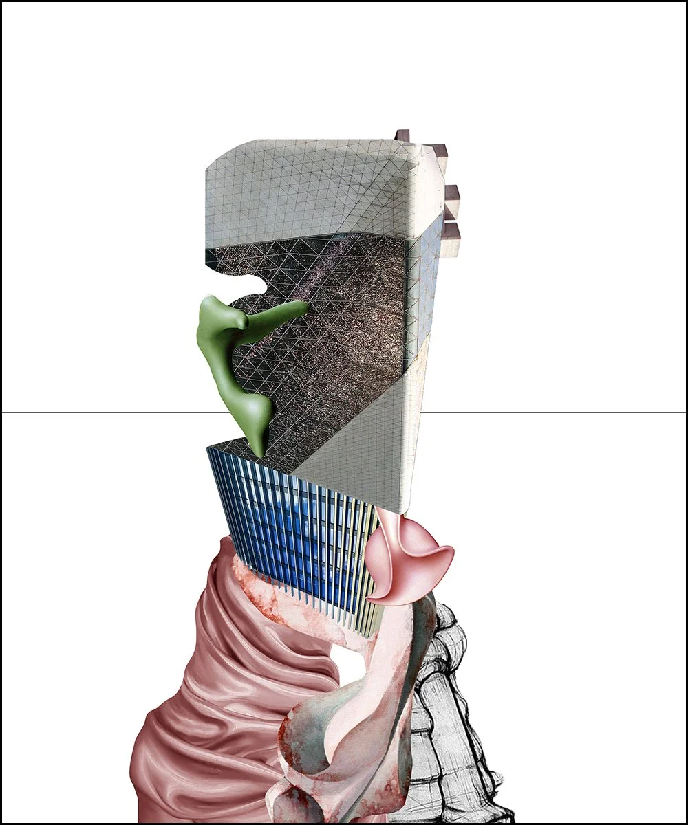 7. FRANCIS CROSS.  2024.  DIGITAL PHOTO COLLAGE.  50 X 60 CMS.
