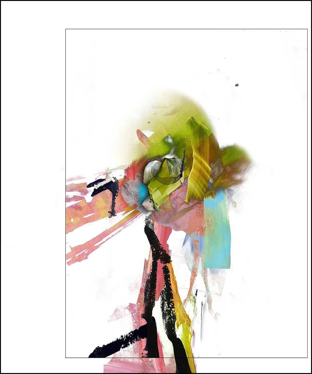 24. THE ARTIST.  2023.  DIGITAL PHOTO COLLAGE.  100 X 120 CMS.