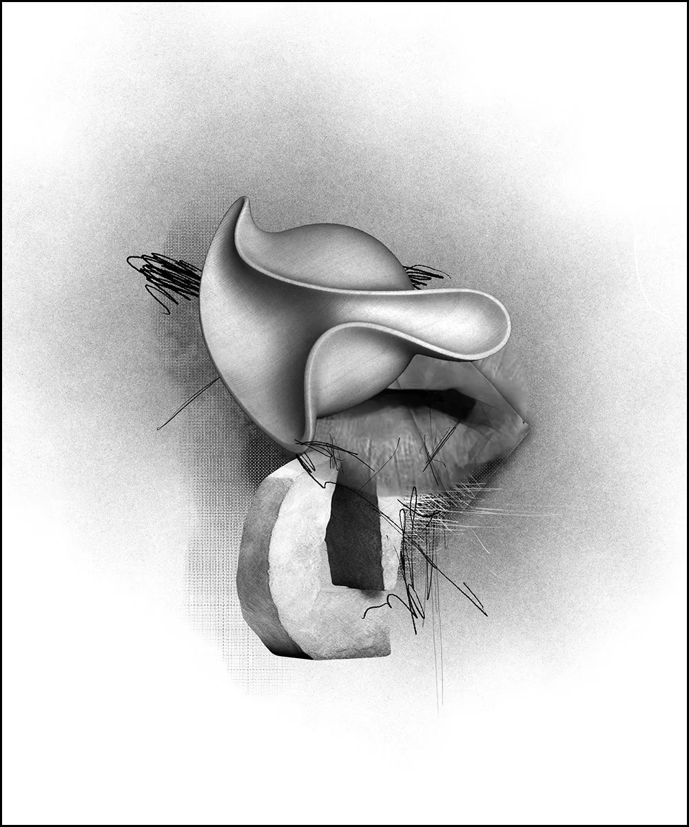 7. STUDY FOR A HEAD.  2026.  DIGITAL PHOTO COLLAGE.  20 X 24 CMS