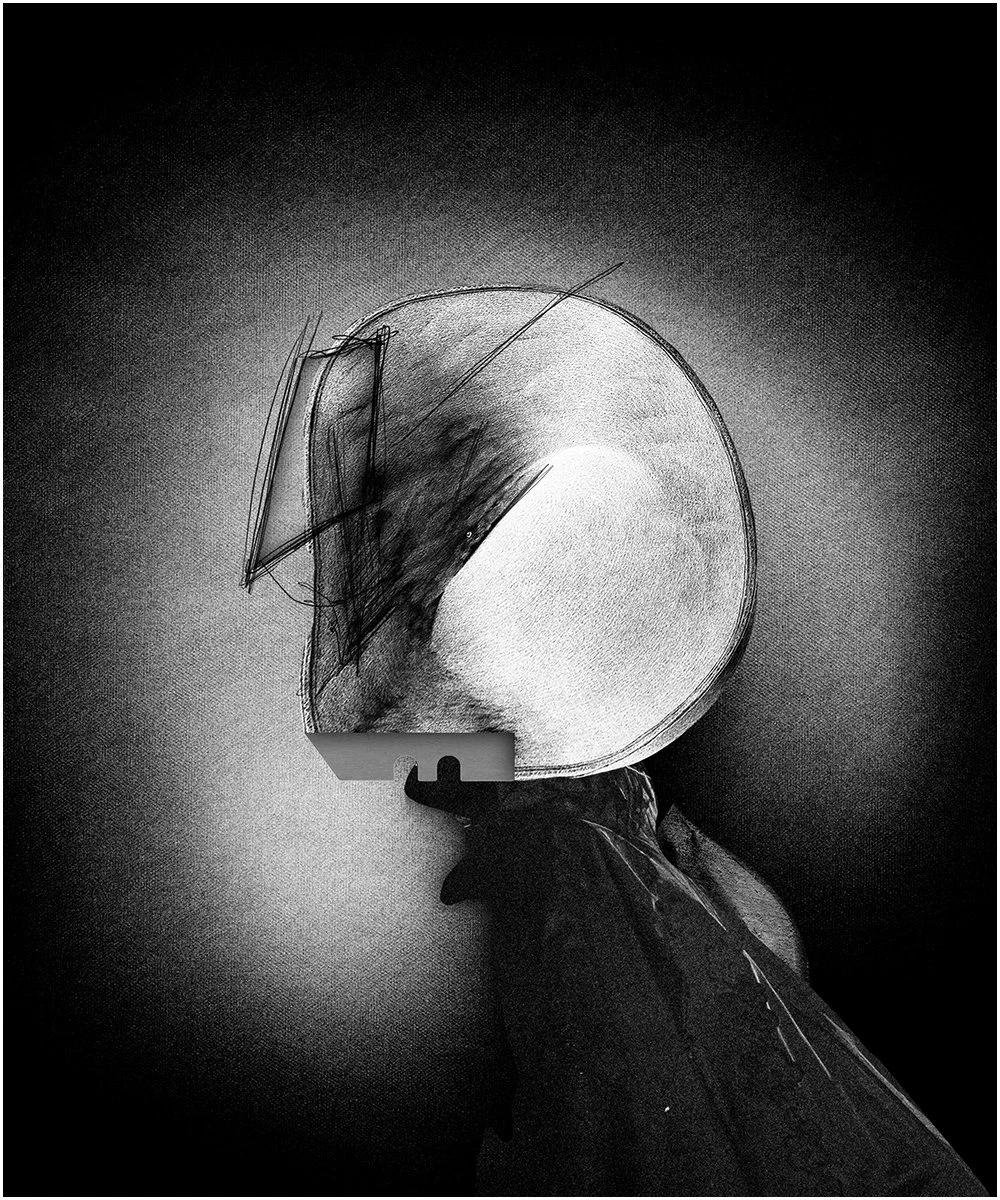 16. STUDY FOR A HEAD.  2026.  DIGITAL PHOTO COLLAGE.  20 X 24 CMS