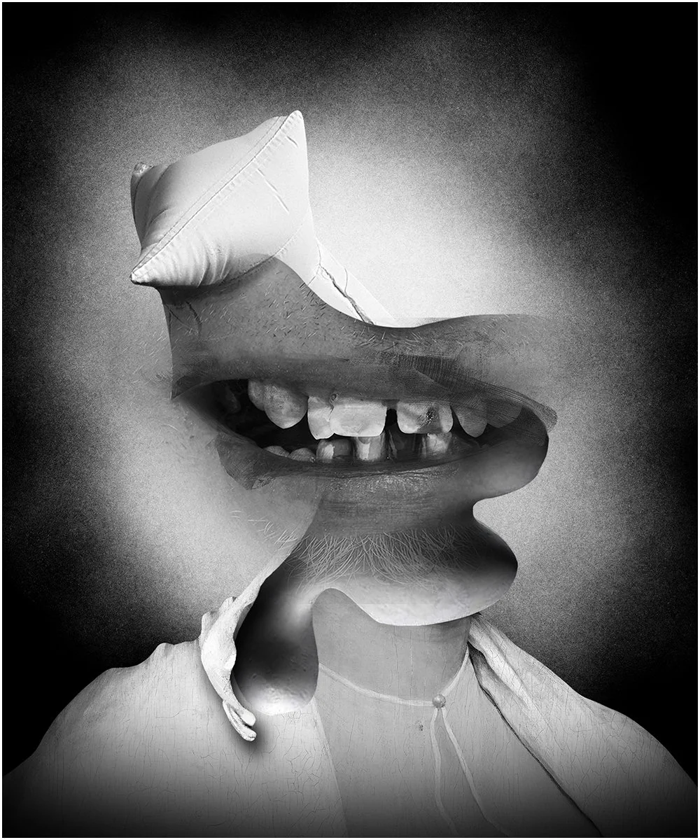 17. STUDY FOR A HEAD.  2026.  DIGITAL PHOTO COLLAGE.  20 X 24 CMS