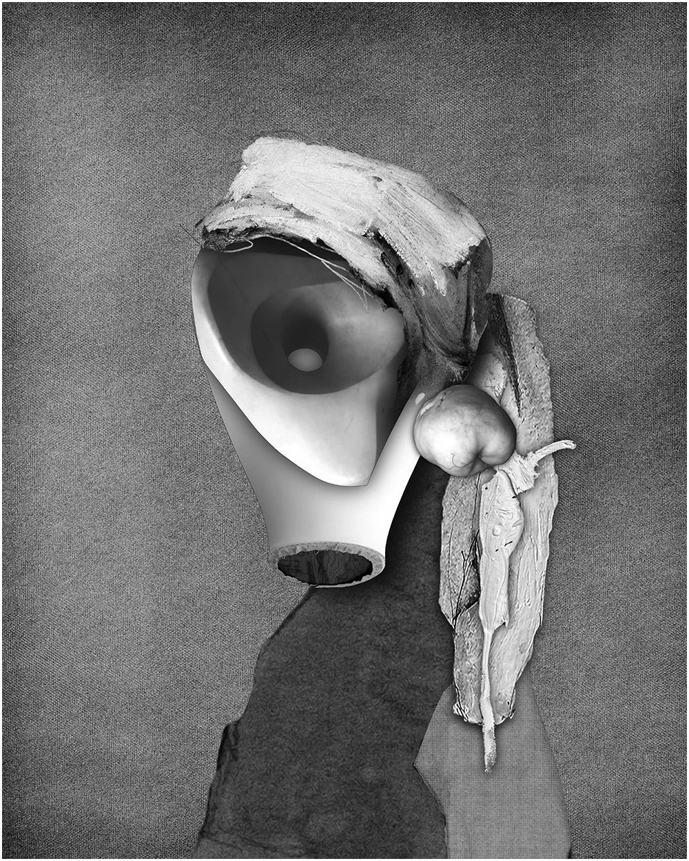 6. VERMEER – GIRL WITH THE PEARL EARRING.  2026.  DIGITAL PHOTO COLLAGE.  40 X 50 CMS    