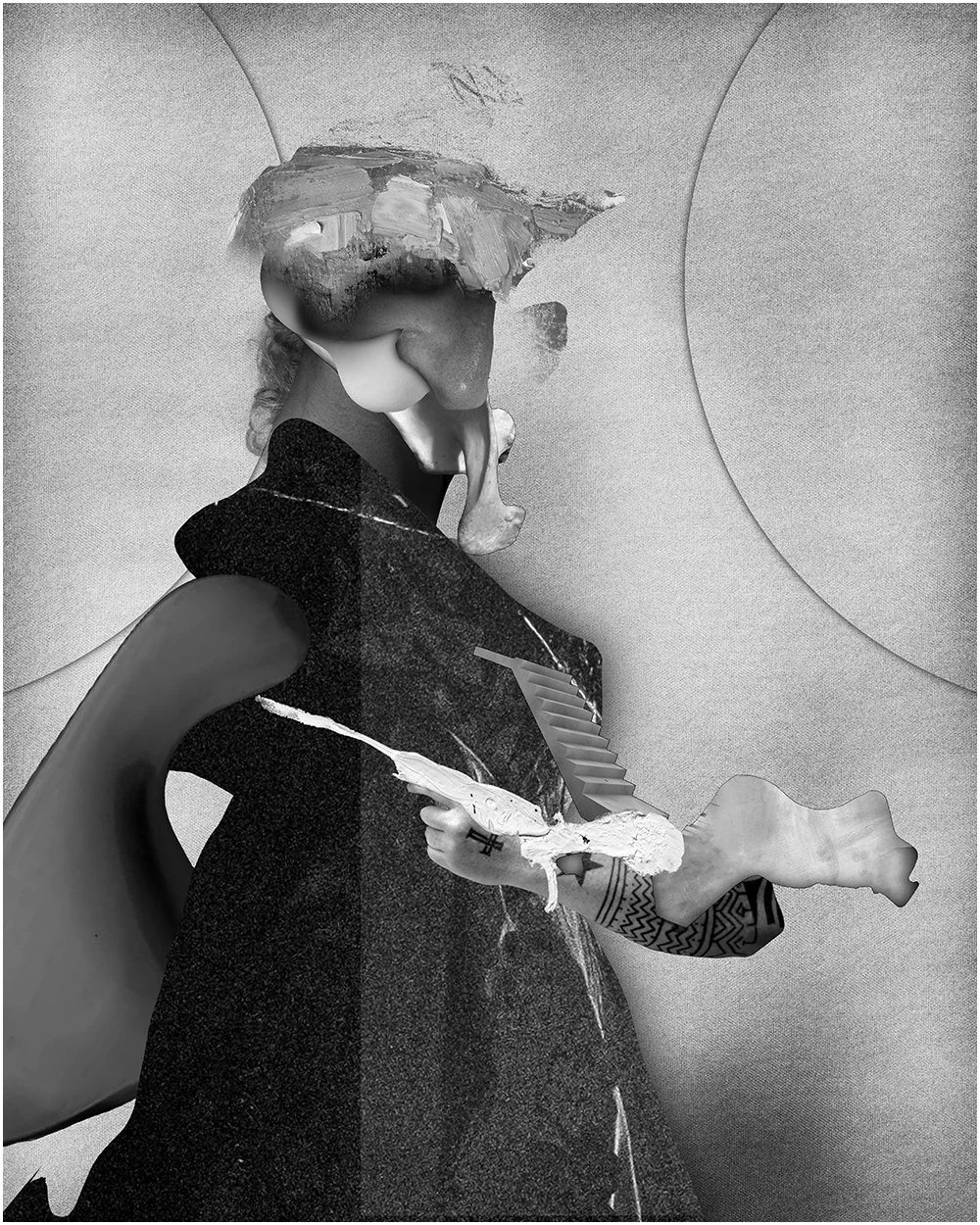 1. REMBRANDT – SELF PORTRAIT WITH CIRCLES.  2026.  DIGITAL PHOTO COLLAGE.  40 X 50 CMS    