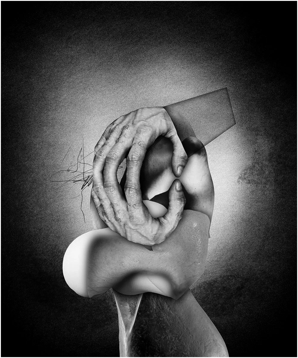 15. STUDY FOR A HEAD.  2026.  DIGITAL PHOTO COLLAGE.  20 X 24 CMS
