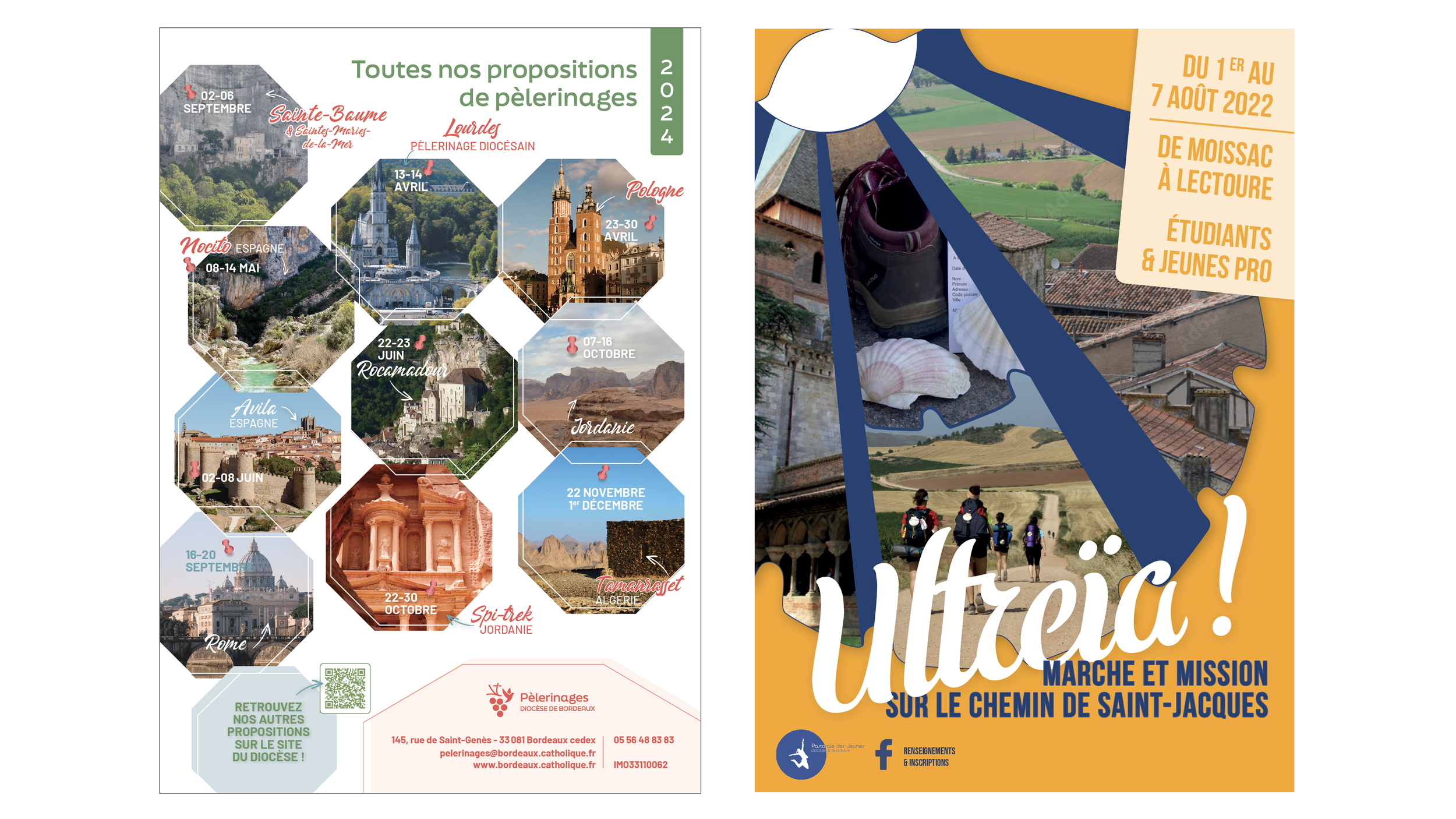 Affiche pour le Service diocésain des Pèlerinages et la Pastorale des Jeunes, diocèse de Bordeaux