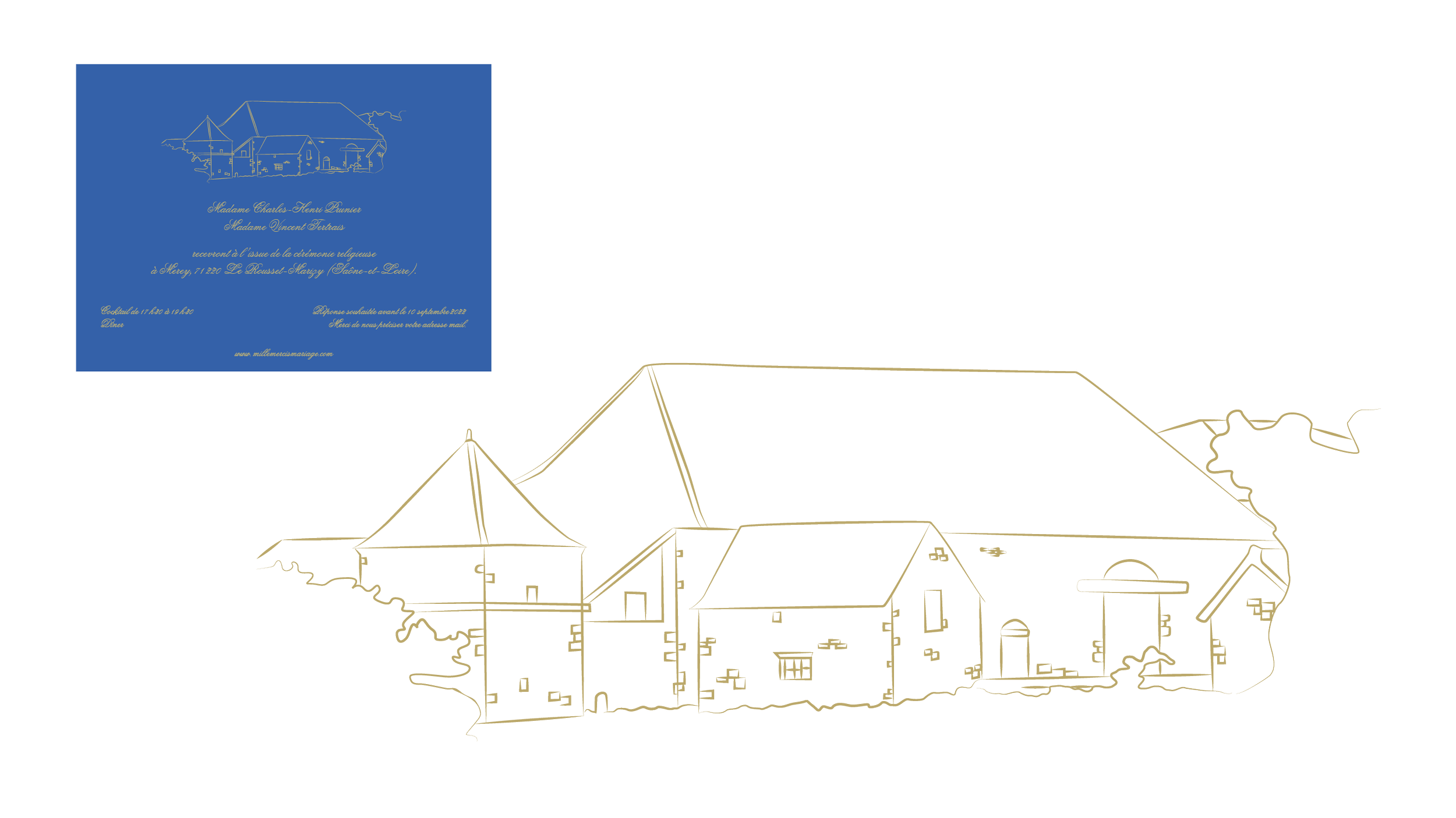 Réalisation de l'illustration pour le carton d'invitation d'un faire-part