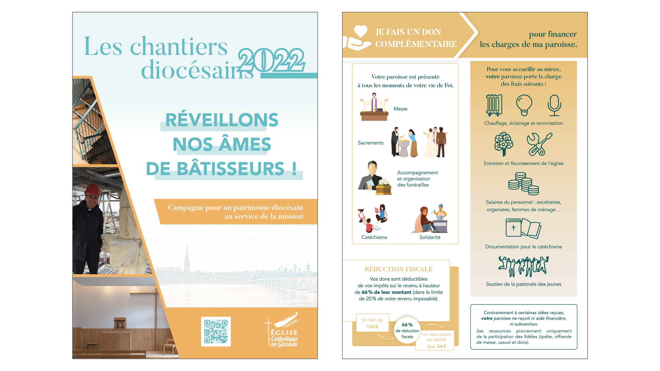 Affiches pour les Ressources financières, diocèse de Bordeaux