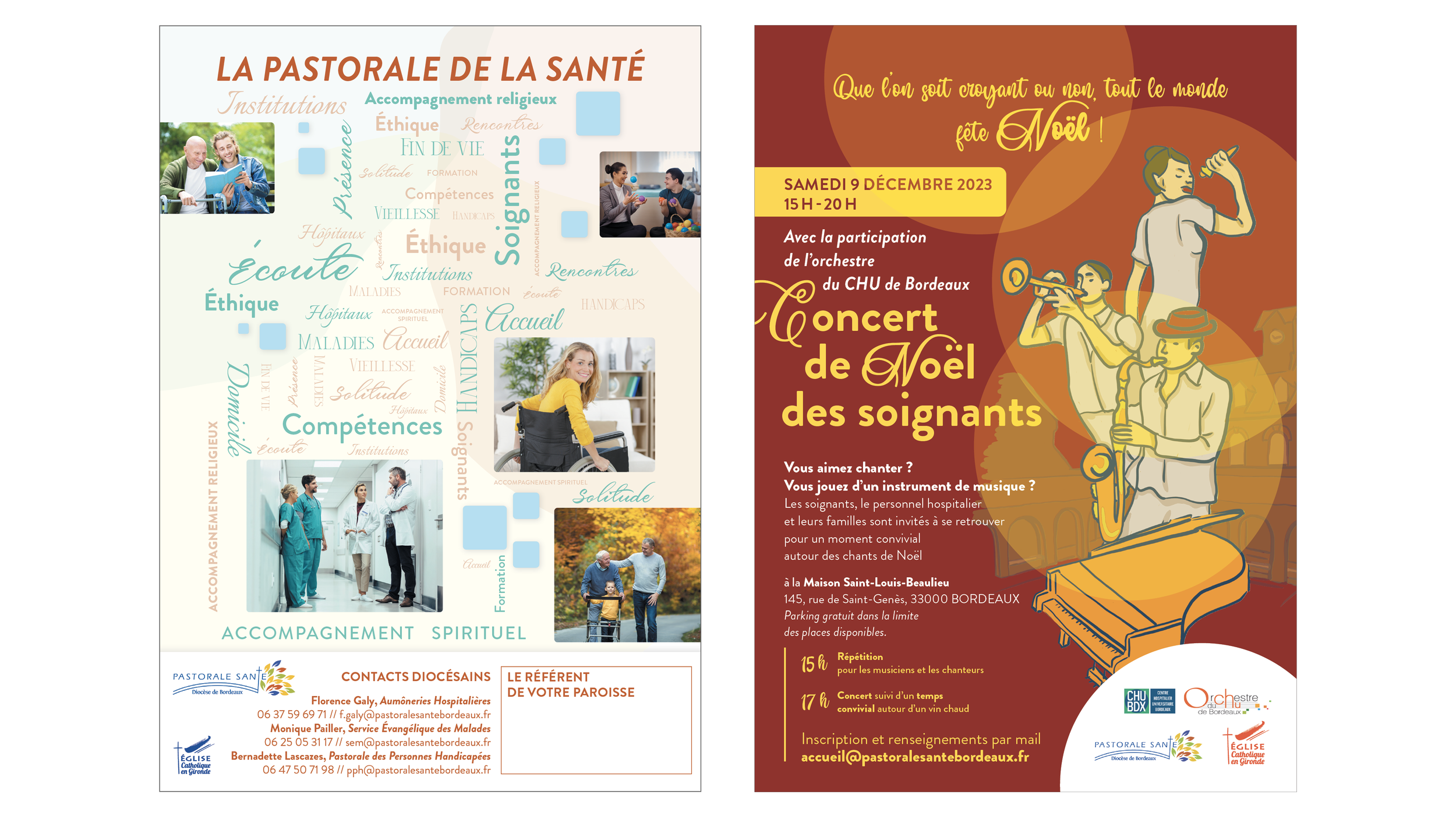 Affiches pour la Pastorale de la Santé, diocèse de Bordeaux