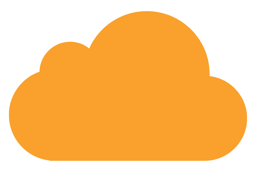 Nube de color naranja sobre fondo transparente