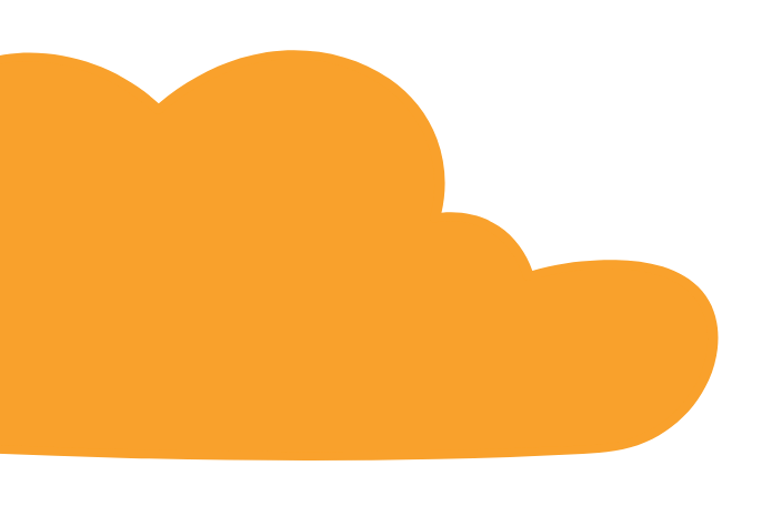 Ilustración de una nube de color naranja.