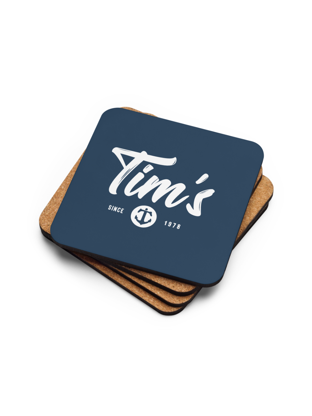 Tim's Cork-back coaster Blue Navy