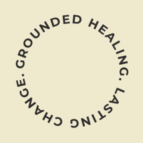 Grounded healing graphic representing nervous system support and intentional change.